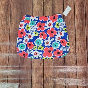 Crown and Ivy Girls Skort M Blue Floral Streets of Charleston Side Slit